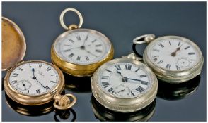 A Collection of Vintage Plated Pocket Watches (4) in total includes Waltham. Also includes a