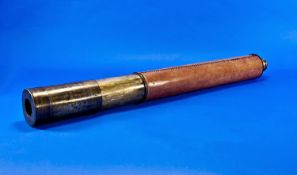 Dolland of London - 19th Century Large Maritime Brass Telescope with leather sleeve, c.1850`s.