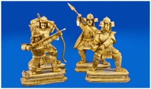 Set of Four Faux Bone Samurai Warriors.