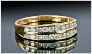 18ct Gold Ladies Channel Set Diamond Ring. Fully hallmarked. Diamond estimate 50 points.