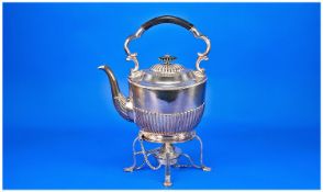 Silver Plated Spirit Kettle on Stand, in the Regency style, 13 inches high.