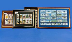 Three Framed Cigarette Card Collections, all of transport interest, comprising one set of 10