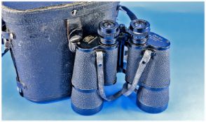 Pair of Mark Scheffel Binoculars, 20 by 50 Blickwinkel 3. Numbered 10099. With lens caps and carry
