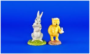 Royal Doulton Winnie the Pooh Collection, 2 in total. 1) Rabbit reads the plan. 2) Pooh light the