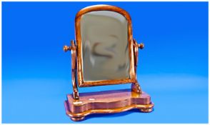 Mahogany Dressing Table Mirror, adjustable, the base of serpentine form, probably Victorian.