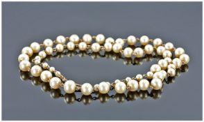 La Marquise 1930`s Superb Pearl Necklace, in original presentation case. 22`` in length.