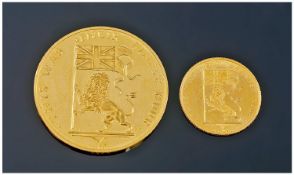 Sir Winston Churchill `This Was Their Finest Hour` 1965 18ct Gold Commemorative Two Medallion Set,