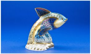 Royal Crown Derby Exclusive Ltd Edition Paperweight, no. 749 `Guppy` gold stopper. 1st quality and