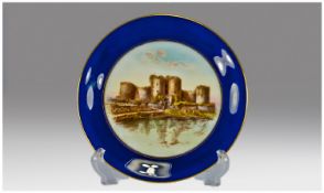 Royal Worcester Hand Painted Cabinet Plate `Harlech Castle`. Date 1912. 8.75`` diameter.
