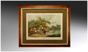 Edward Orme 1807 Print Of Stag Hunting 2, Number 6 Samuel Hewitt. Believed to be 50 years old