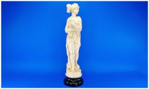 A Painted Plaster Figure Of Venus Semi Draped. Circa 1930`s/1940`s. 25`` tall.