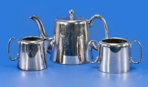 Mid 20th Century EPNS Three Piece Tea Service, comprising teapot, milk jug and sugar bowl.