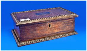 Early 20th Century Oak Cigar Box, with presentation plaque applied to lid, dated 1924.