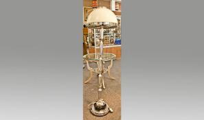 20th Century Standard Lamp, with white shade, 56 inches high.