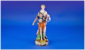 Derby Early Nineteenth Century Hand Painted Figure of Fine Quality and Form c 1800-1825. Standard