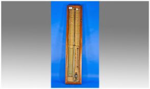 19th Century Admiral Fitzroy Type Mercury Barometer in mahogany case.
