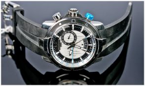 Swiss Technomarine - Gents Stainless Steel Chronograph Wrist Watch with black rubber strap and