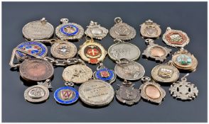 A Good Collection of Silver Medals (16) in total, various dates and hallmarks, mostly sporting.