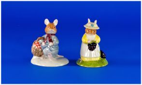 Royal Doulton, Brambly Hedge Series. 1, Wilfred carries the picnic, issued 2000. 2, Primrose picks