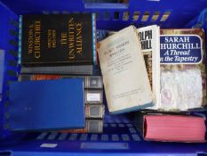 Box Containing A Collection Of Winston Churchill And Related Books.