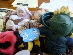 Six Anne Geddes Dolls In A Basket.