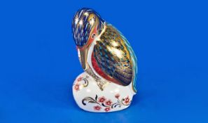 Royal Crown Derby Paperweight Kingfisher, gold stopper. Date 2001. 1st quality & mint condition.