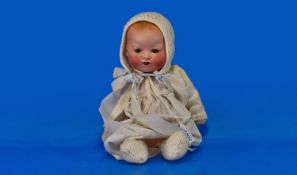 Armand Marseille `Dream Baby` Bisque Head Doll, brown sleeping eyes, open mouth with 2 lower teeth,