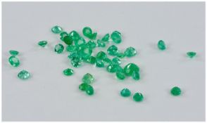 Loose Gemstones Collection Of Round Cut Emeralds, 3.23cts In Total