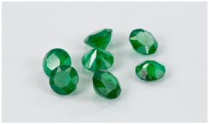 Loose Gemstones Collection Of 7 Round Emeralds, 1.98cts In Total