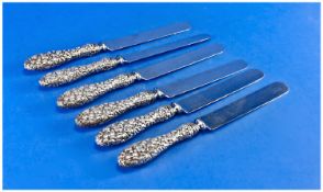 The Steiff Company, American Silversmiths Early 20th Century Set of Six Ornate Silver Handle