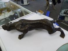 Bronze Style Leopard Figure.