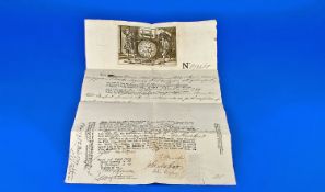 Insurance Certificate, from the Sun Fire Office, London dated 1799.