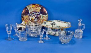 Collection of 19th Century Glassware, comprising 2 small early 19th century funnel glasses, faceted