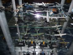 Large Collection of Approximately 40 Model Aircraft, military related, most on associated stands,