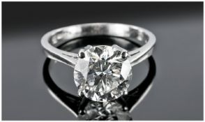 A Top Quality Brilliant Cut Single Stone Diamond Ring set in an 18 Carat White Gold Shank. The very