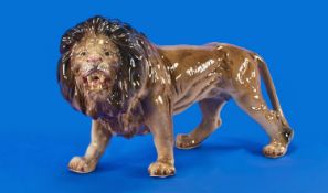 Melba Ware Pottery Lion Figure. 9 by 14 inches.