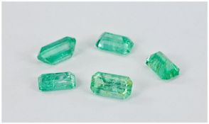 Loose Gemstones Collection Of 6 Emerald Cut Emeralds, 1.67cts In Total