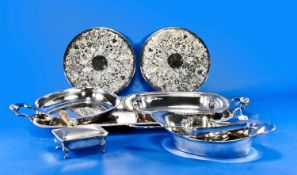 Collection of Silver Plated Ware, comprising two handled tray, various dishes, silver plated