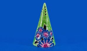 Clarice Cliff Art Deco Hand Painted Conical Sugar Sifter Cone. ` Marguerite ` Pattern, Pink and