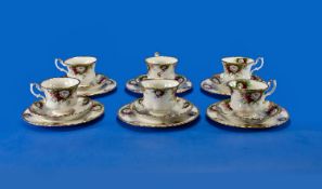Royal Albert `Celebration` Part Tea Set, comprising six cups, six saucers and six side plates, (