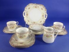 Noritake Part Teaset (17) pieces including cups, saucers and side plates.