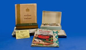Box of Cigarette Card Albums and Cigarette Cards.