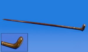 Gents Vintage Walking Stick, the head in the form of a golf club. 36 inches in length. Plus one