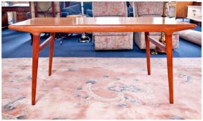 Late 20th Century Teak Dining Table, raised on tapering legs, measuring 29 inches high, 63 wide and