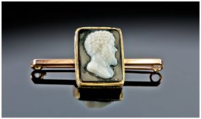 Hardstone Cameo Brooch,  Laureate Head Of The Emperor Hadrian (AD 76-138), Bearded And In Profile