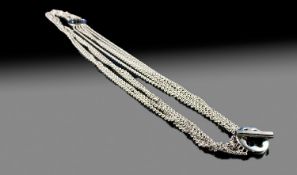 Mont Blanc Sterling Silver Fashion Multi Purpose Necklace/Belt. 4ozs, 6 grammes with original box.