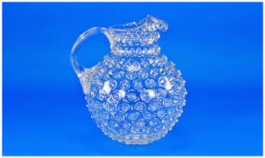 Victorian Hand Blown Pitcher With Large Hobnail Formations. Stunning hand blown pitcher which
