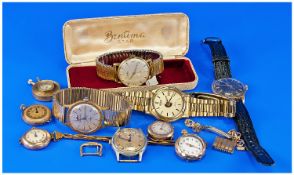 Collection Of Mixed Wristwatches, Dials Marked Tissot, Bentima, Seiko, Zenith etc. All Sold As