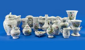 Collection of Aynsley `Wild Tudor` Ceramic Items (15) including planter, mantle clock, various