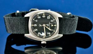 Gents Hamilton Military Wristwatch, Black Dial, Arabic Numerals With Luminous Markers, Marked To